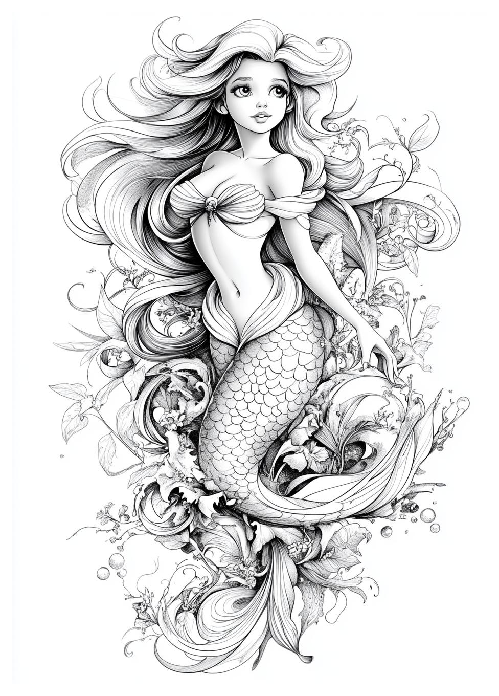 Ariel Coloring Pages-13