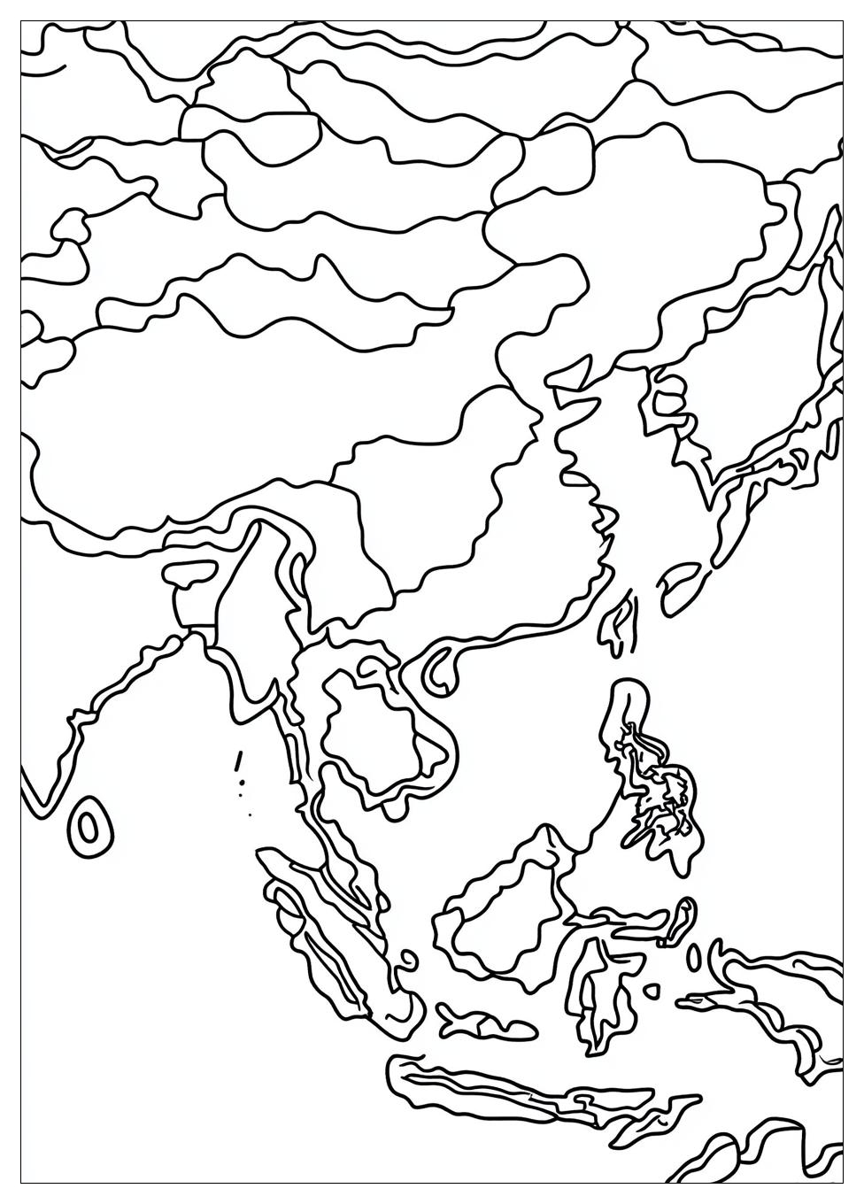 Asia Map Coloring Pages-1