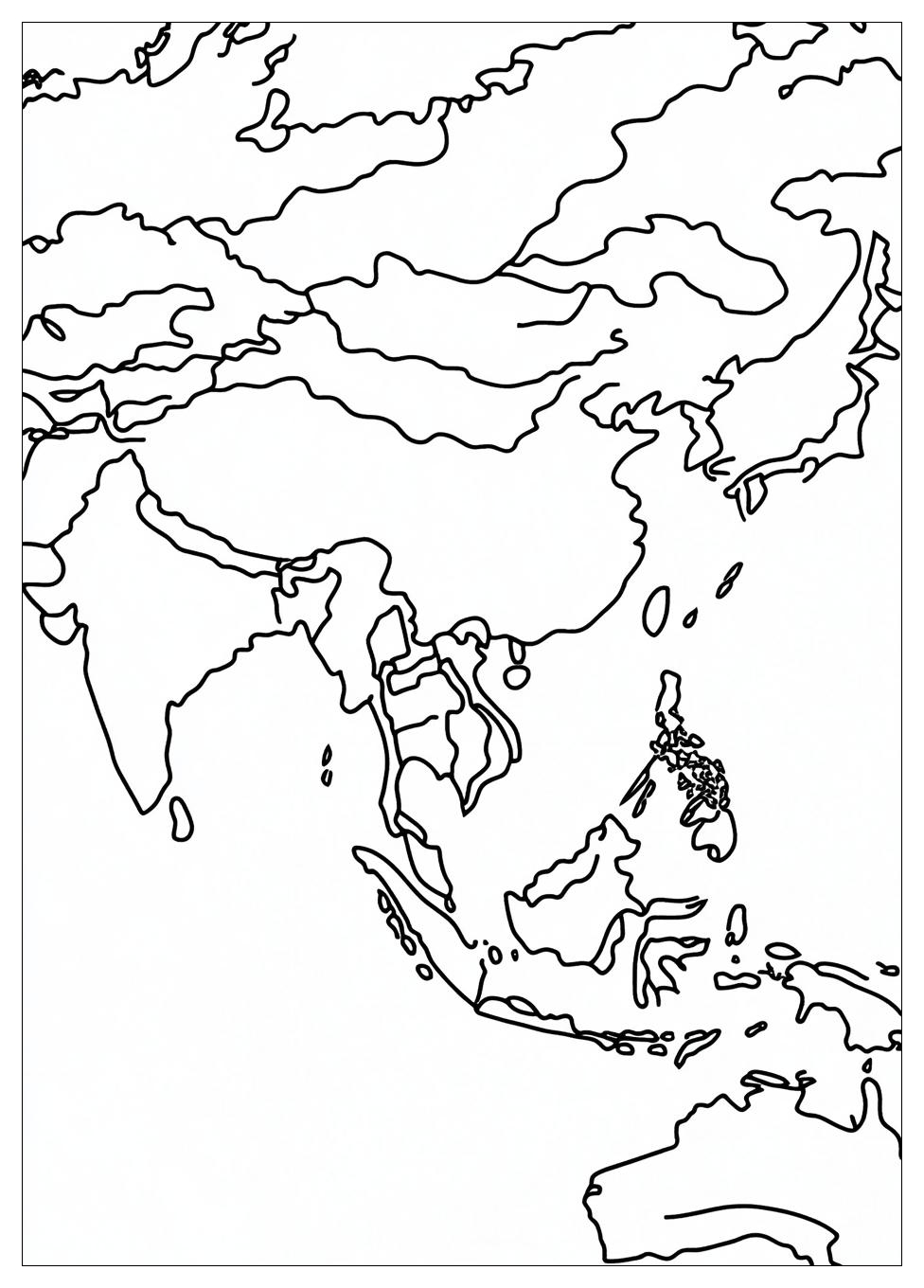 Asia Map Coloring Pages-10