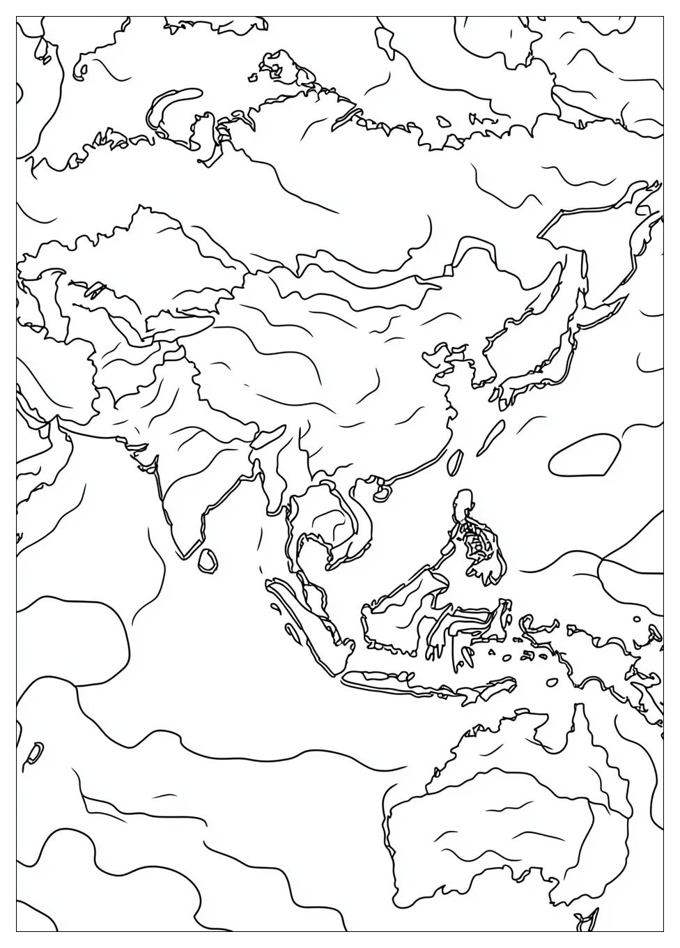 Asia Map Coloring Pages-11