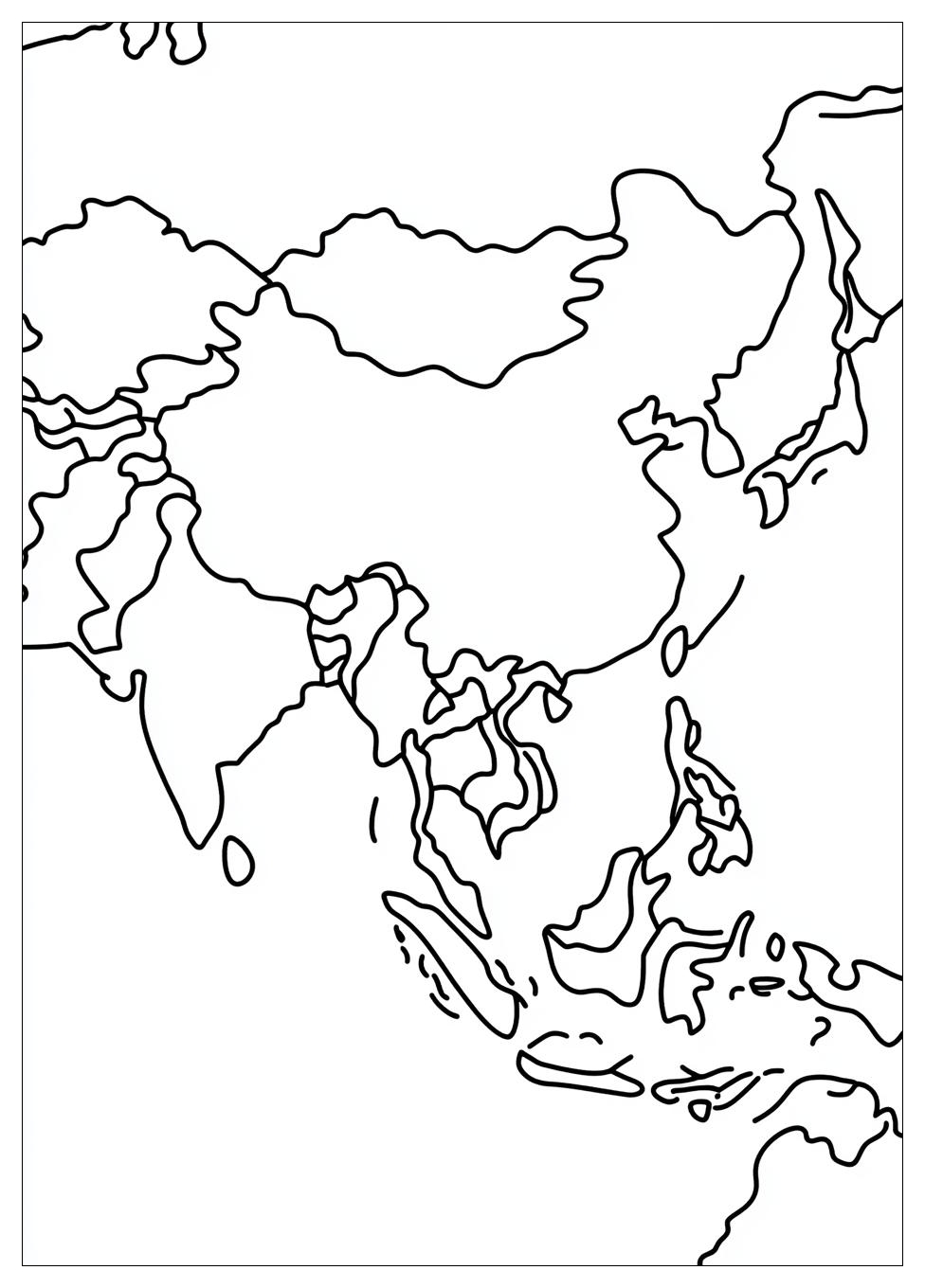 Asia Map Coloring Pages-12