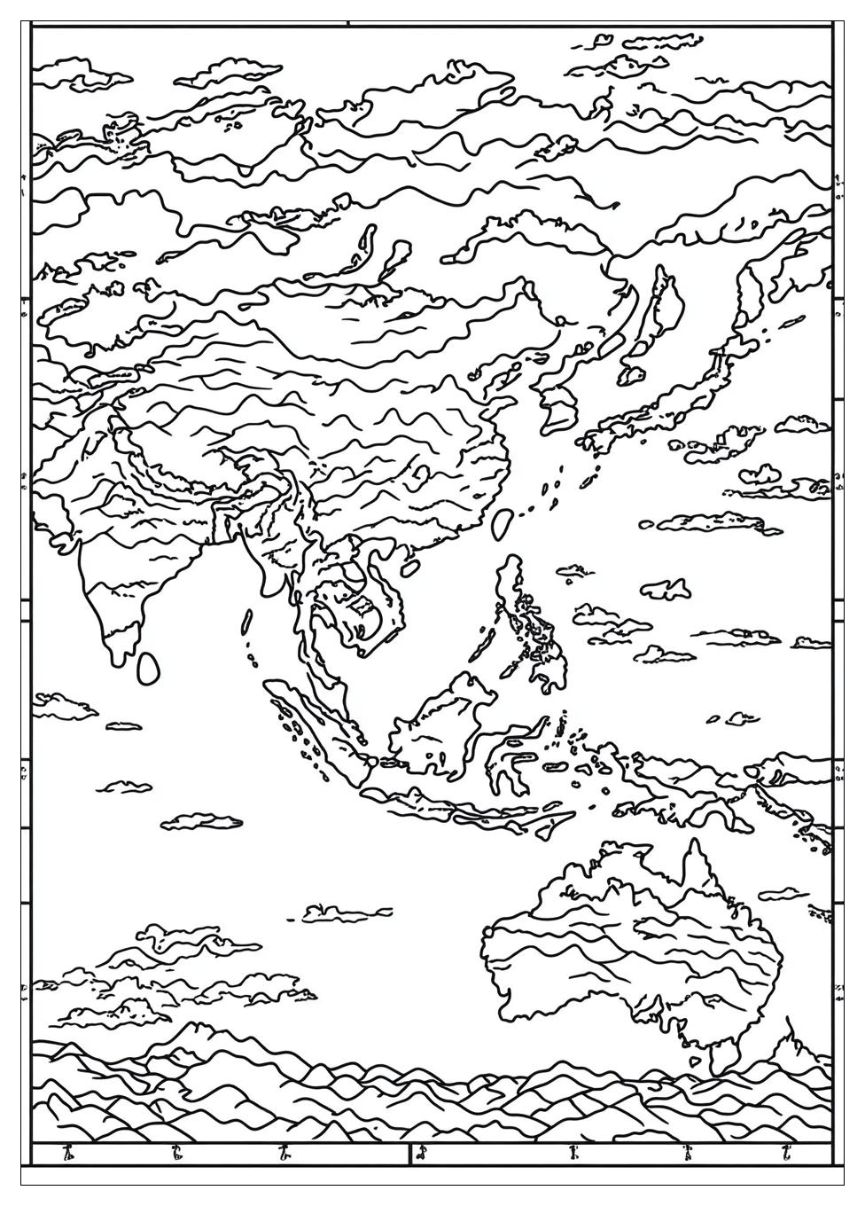 Asia Map Coloring Pages-13