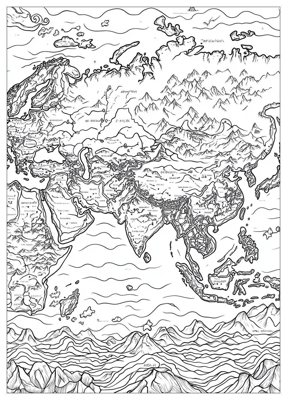 Asia Map Coloring Pages-15