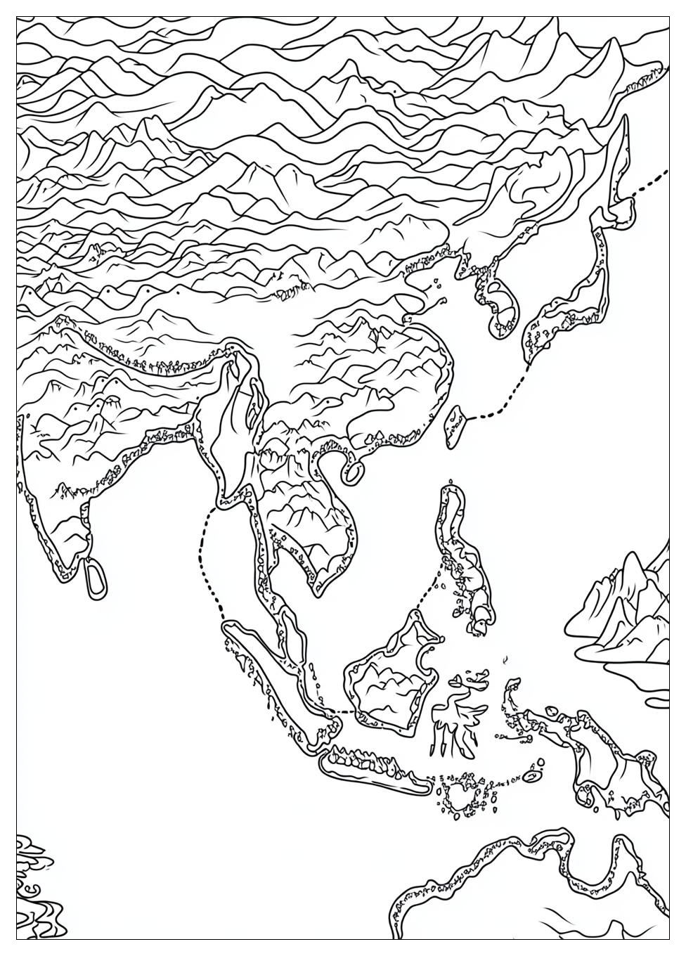 Asia Map Coloring Pages-16