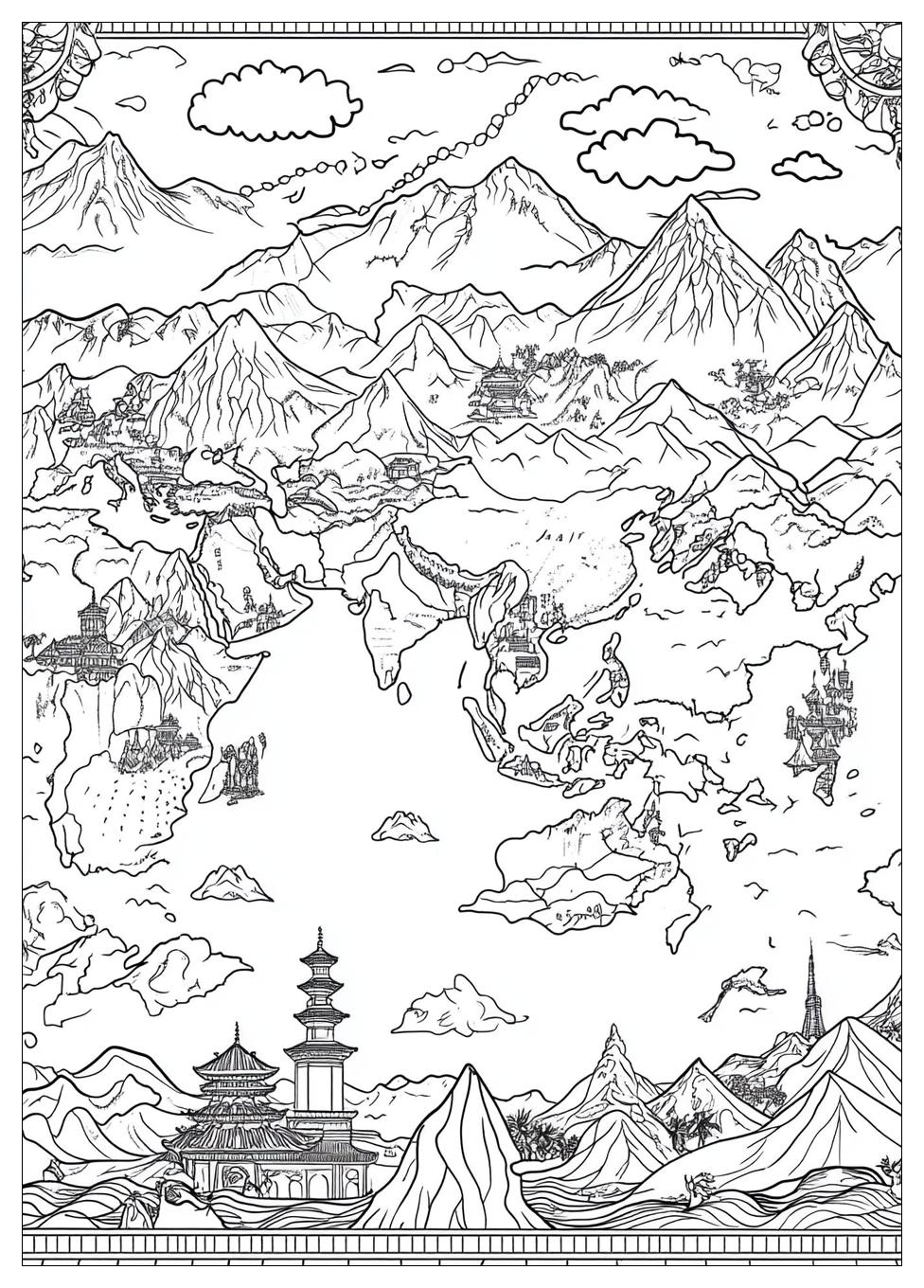 Asia Map Coloring Pages-17