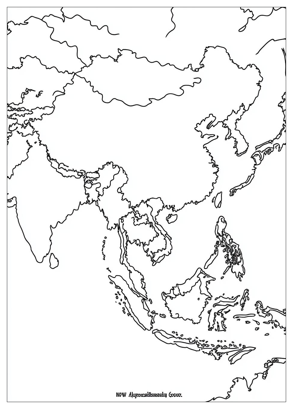 Asia Map Coloring Pages-18