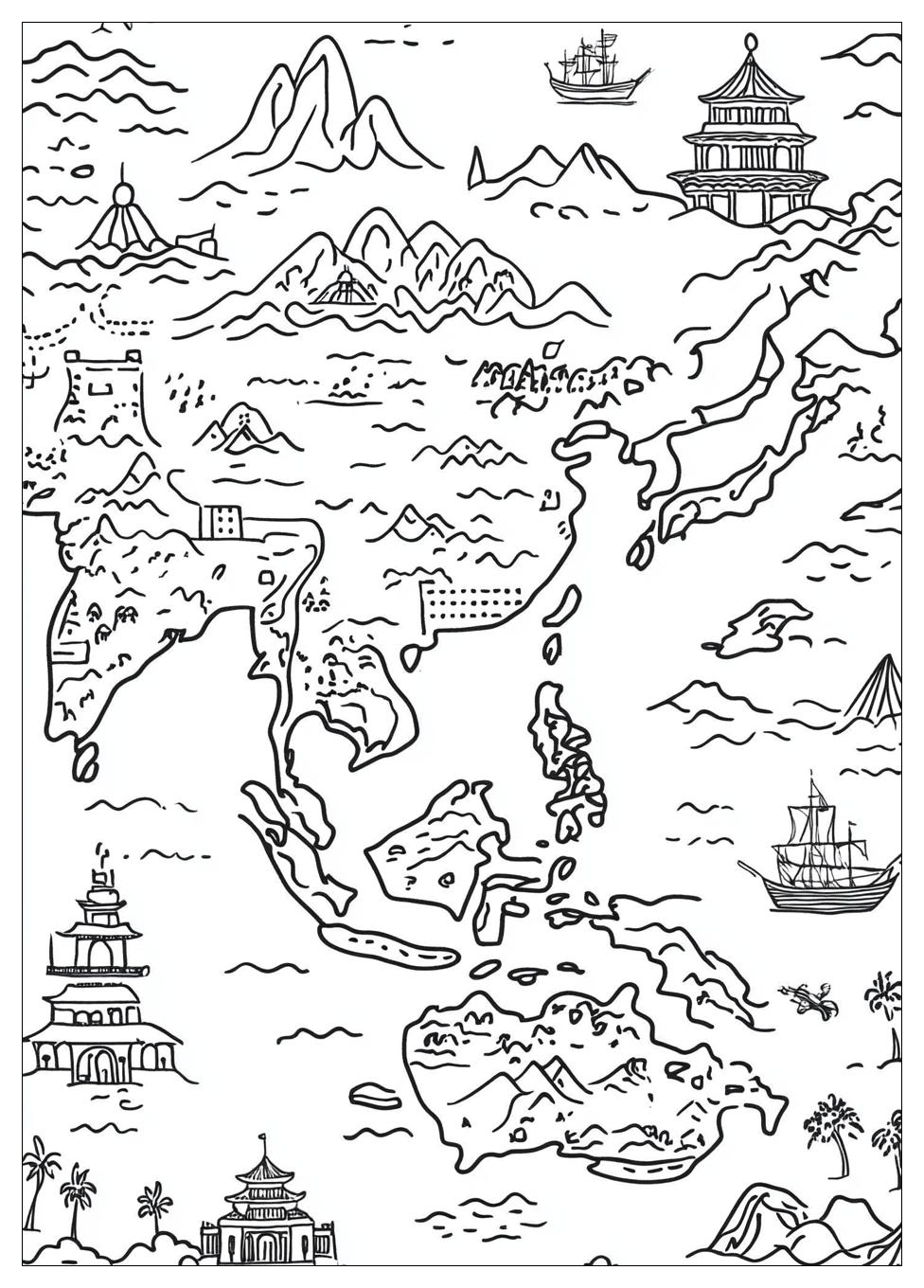 Asia Map Coloring Pages-2