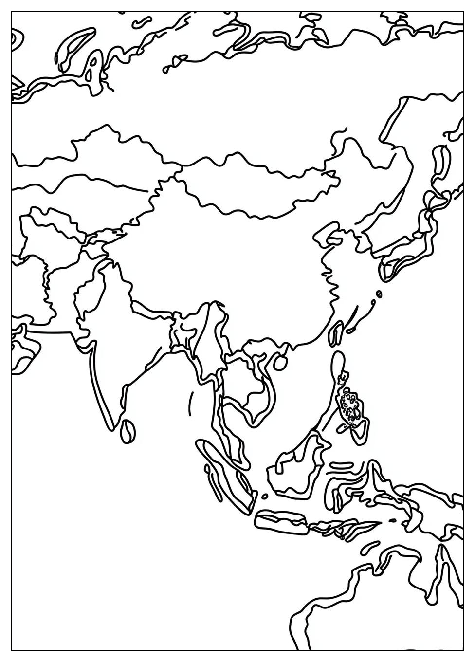 Asia Map Coloring Pages-5