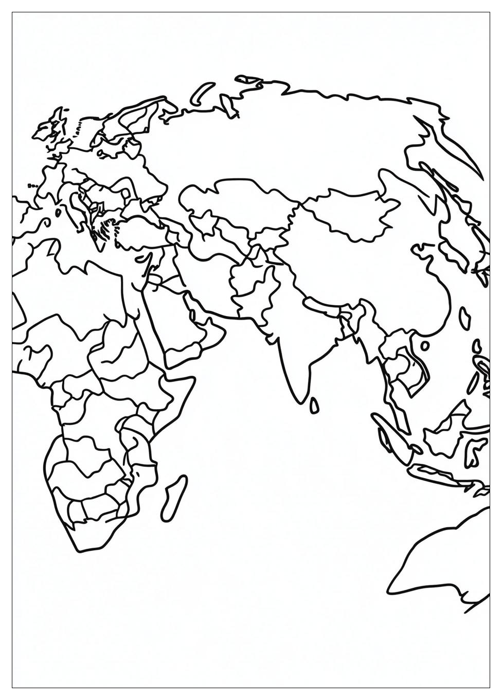 Asia Map Coloring Pages-8