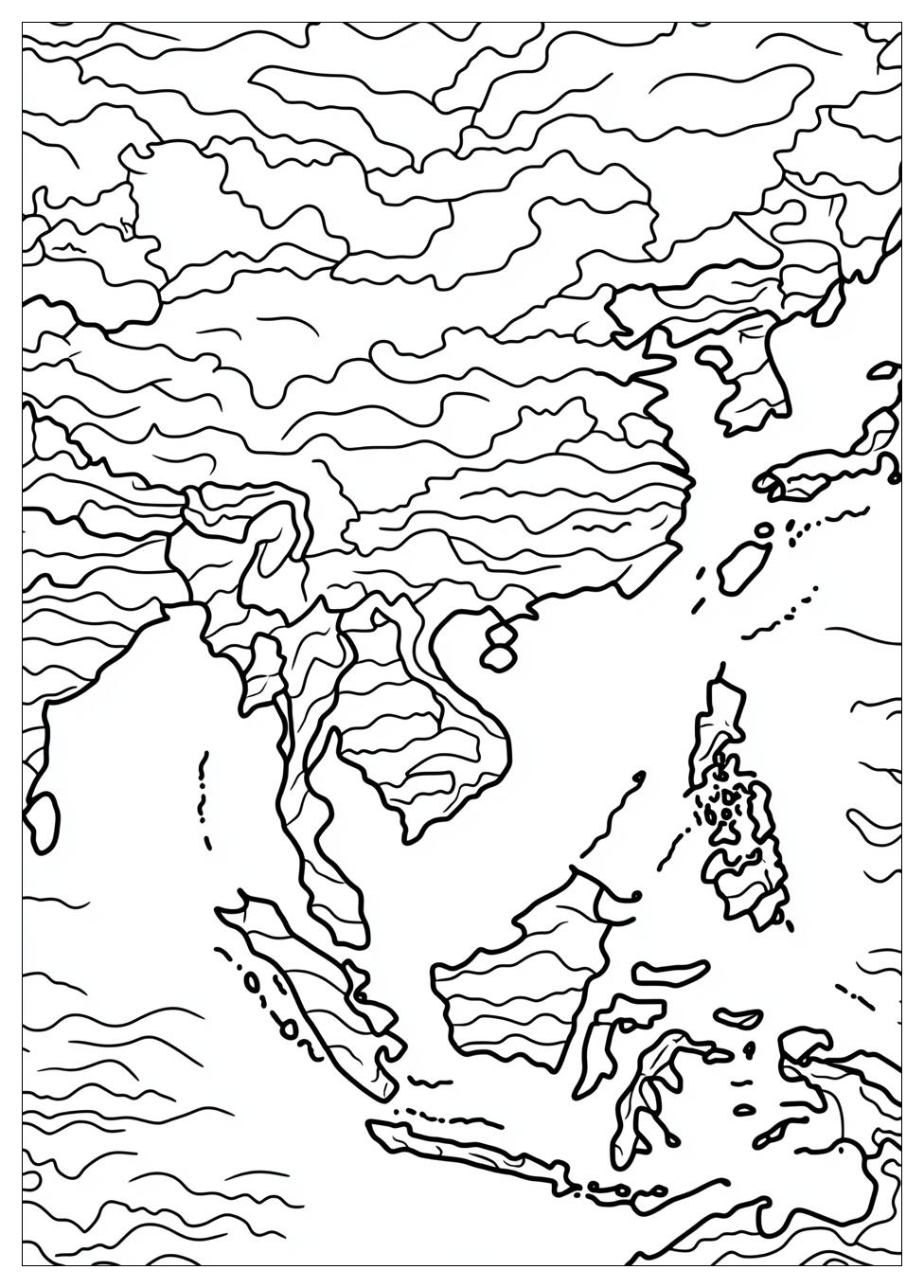Asia Map Coloring Pages-9