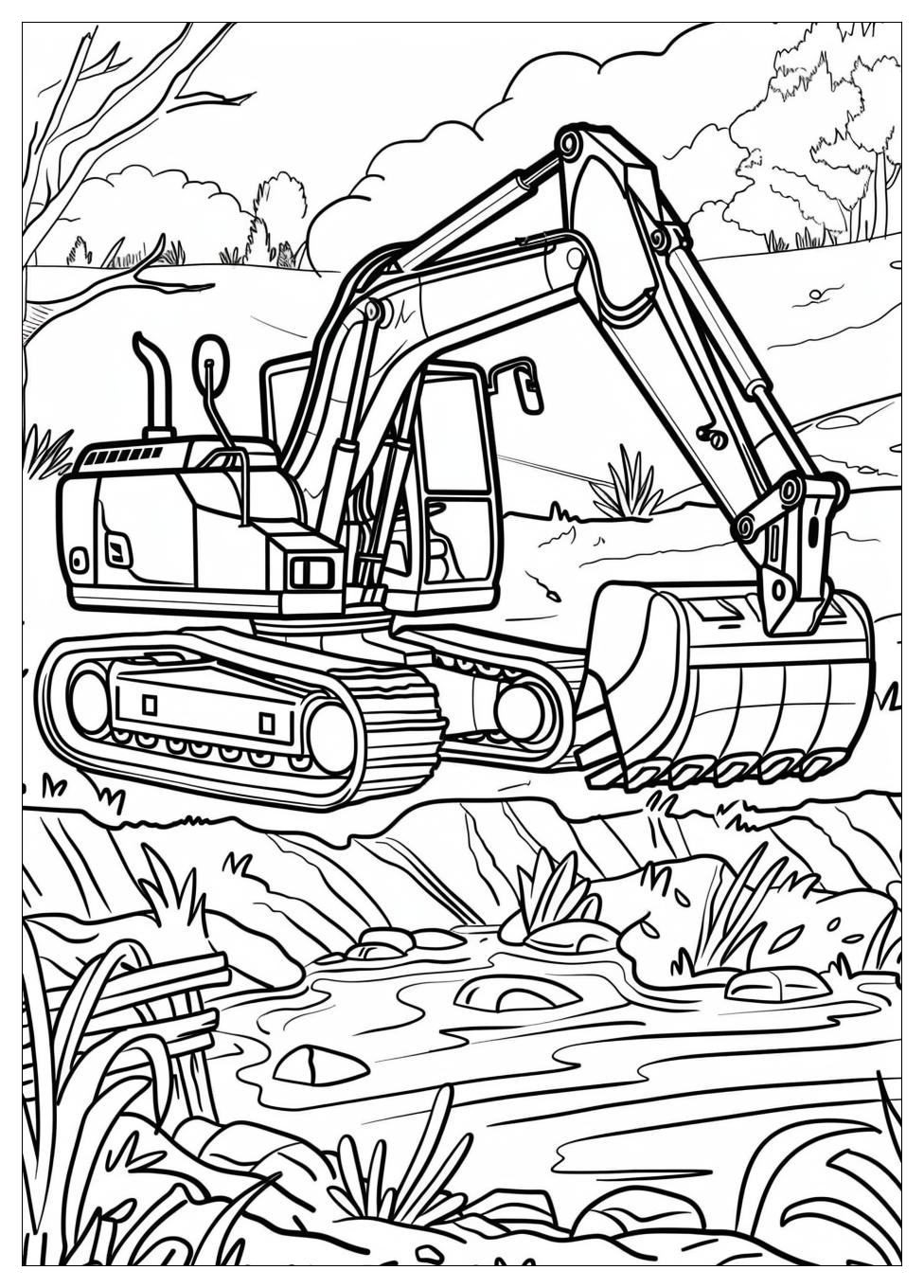 Backhoe Coloring Page-11