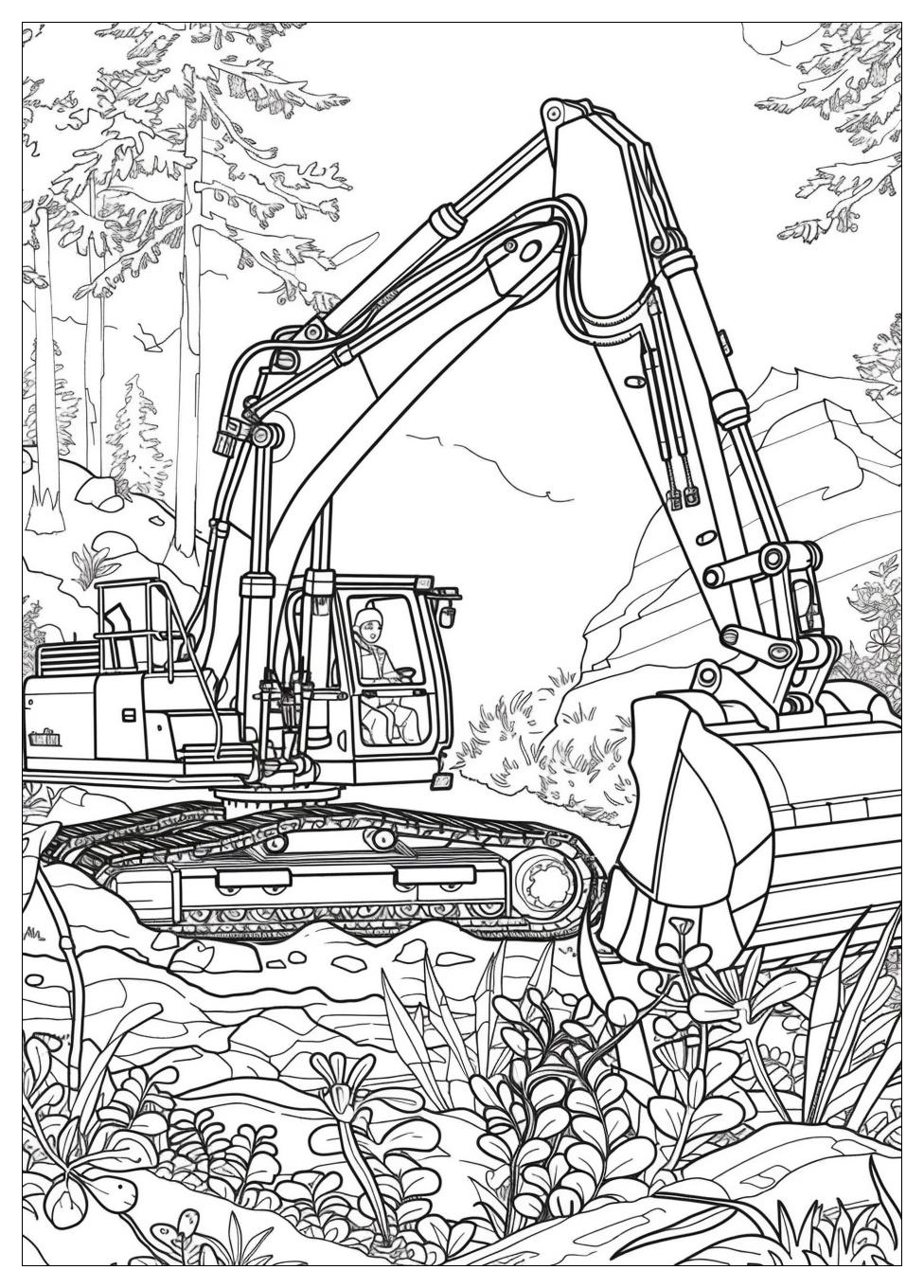 Backhoe Coloring Page-15