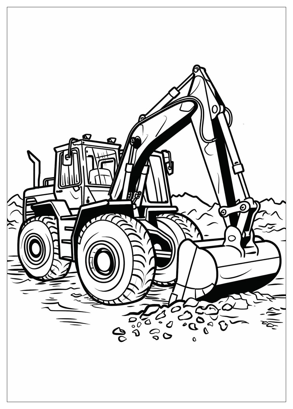 Backhoe Coloring Page-4