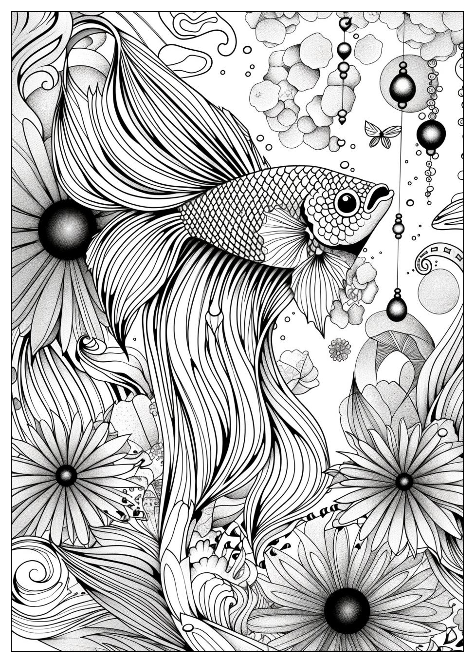 Betta Fish Coloring Pages-17