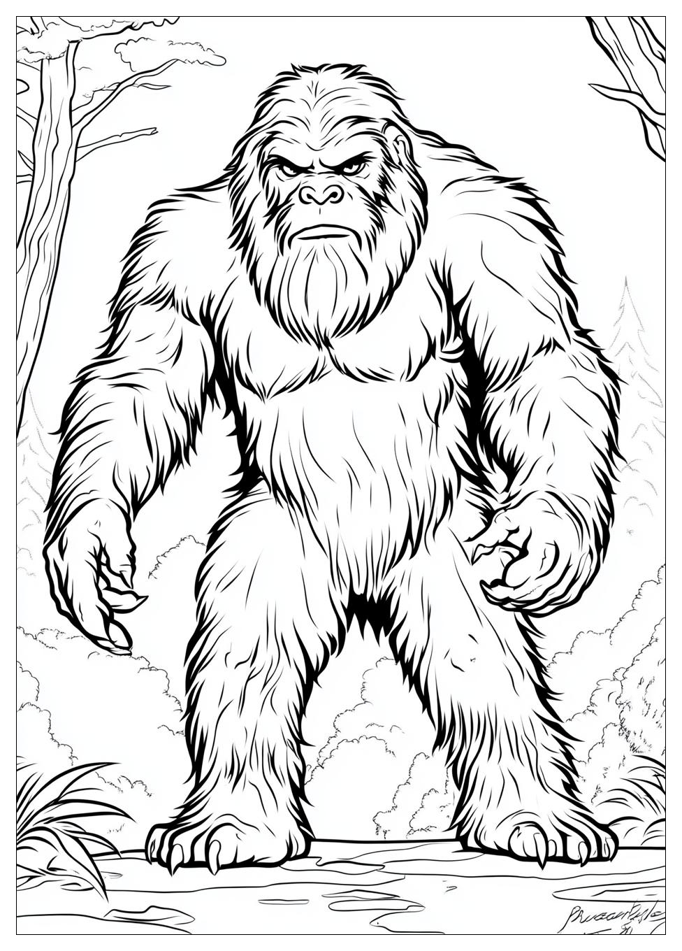 Bigfoot Yeti Coloring Pages-2