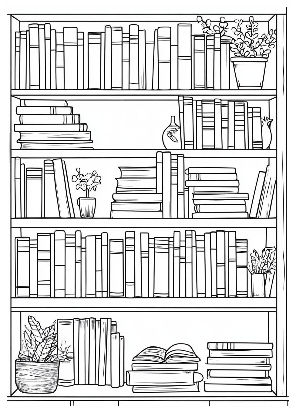 Bookshelf Coloring Pages-16