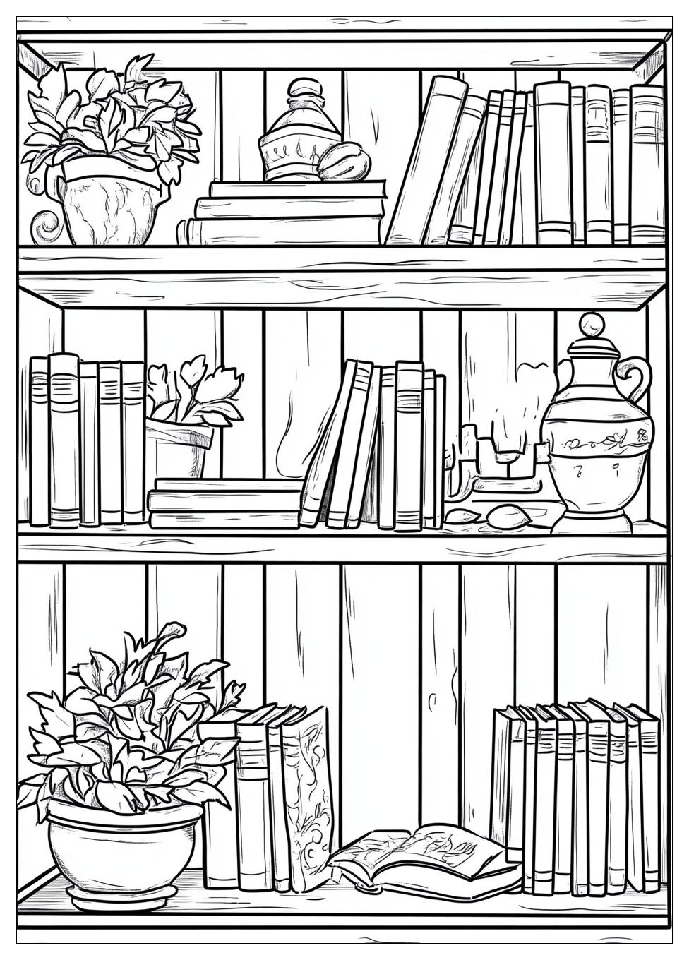 Bookshelf Coloring Pages-17
