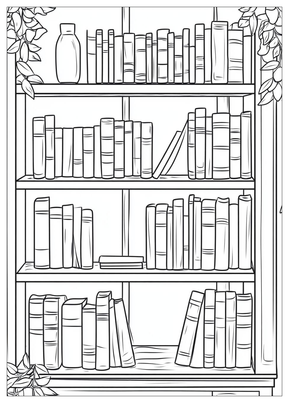 Bookshelf Coloring Pages-2