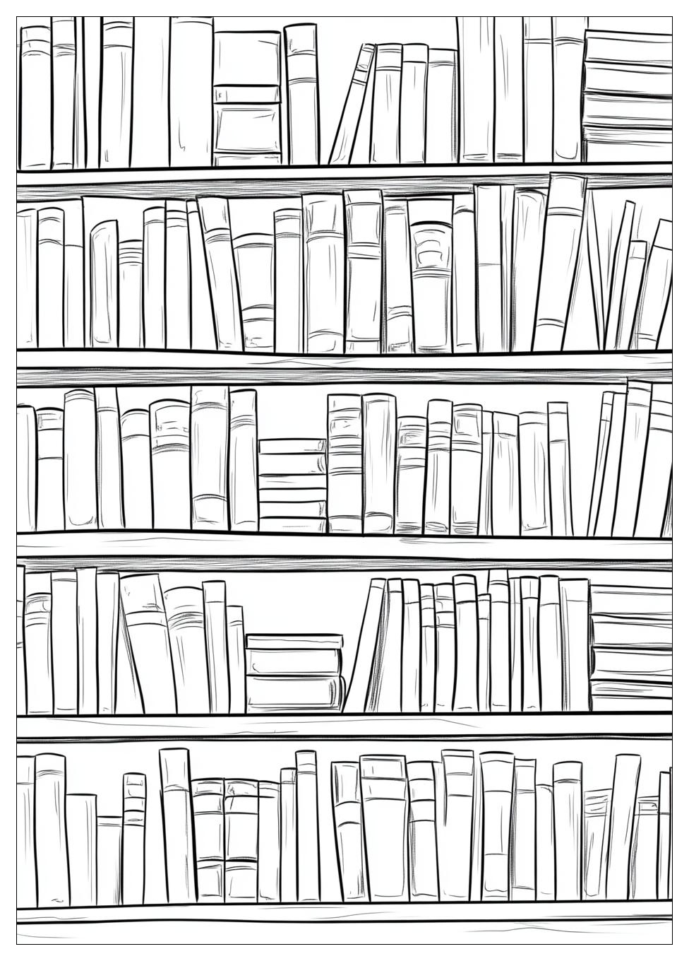 Bookshelf Coloring Pages-3