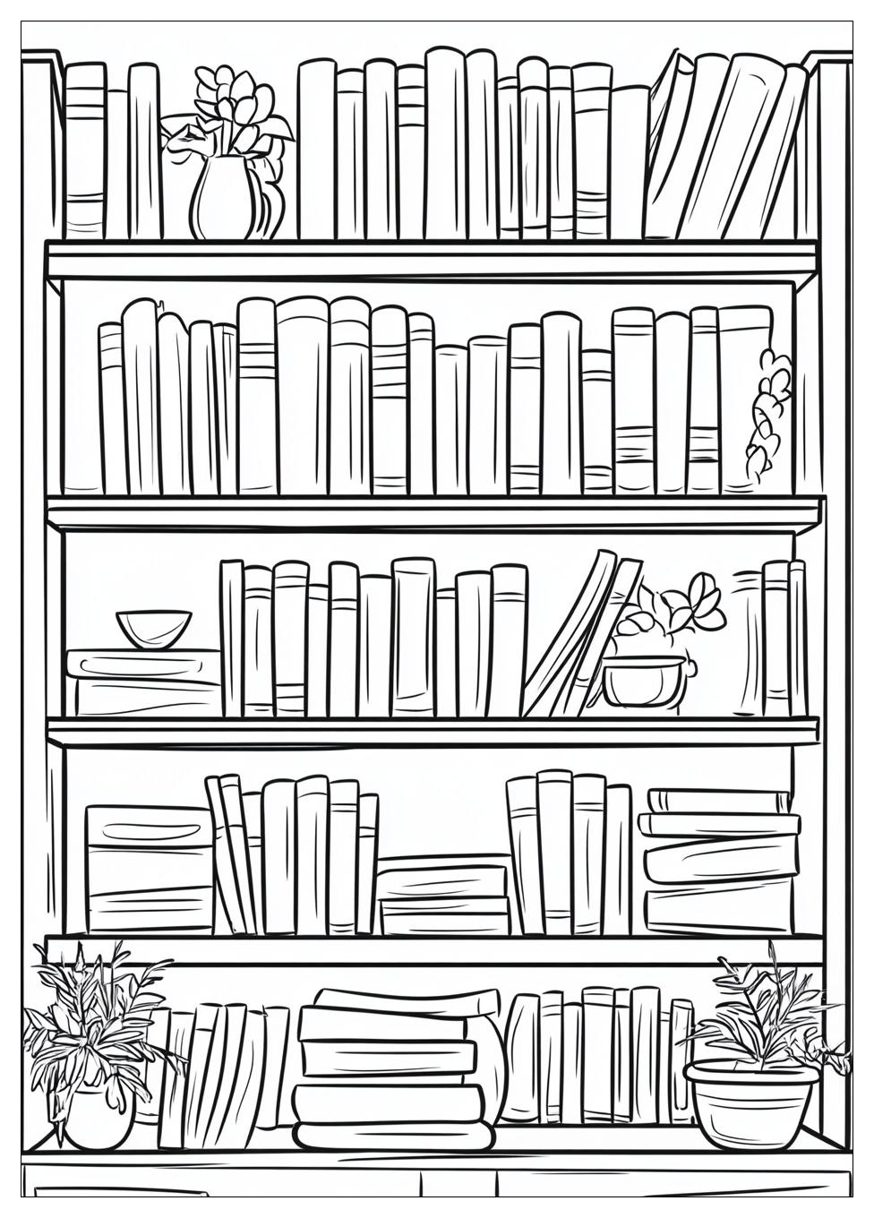 Bookshelf Coloring Pages-4