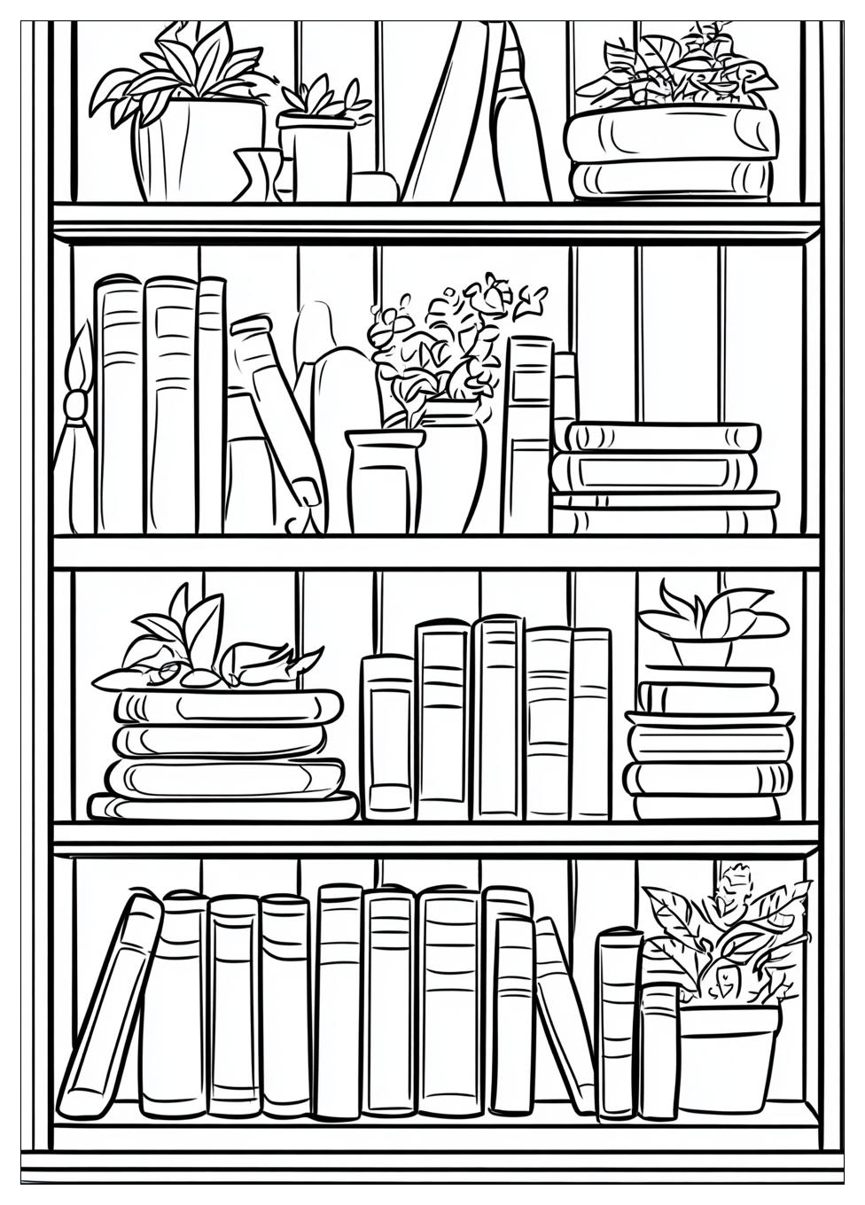 Bookshelf Coloring Pages-5