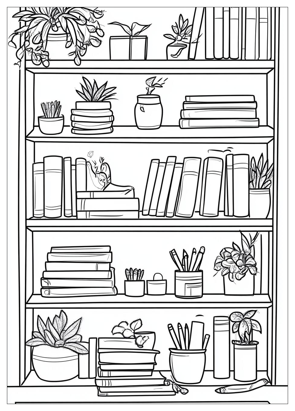 Bookshelf Coloring Pages-6