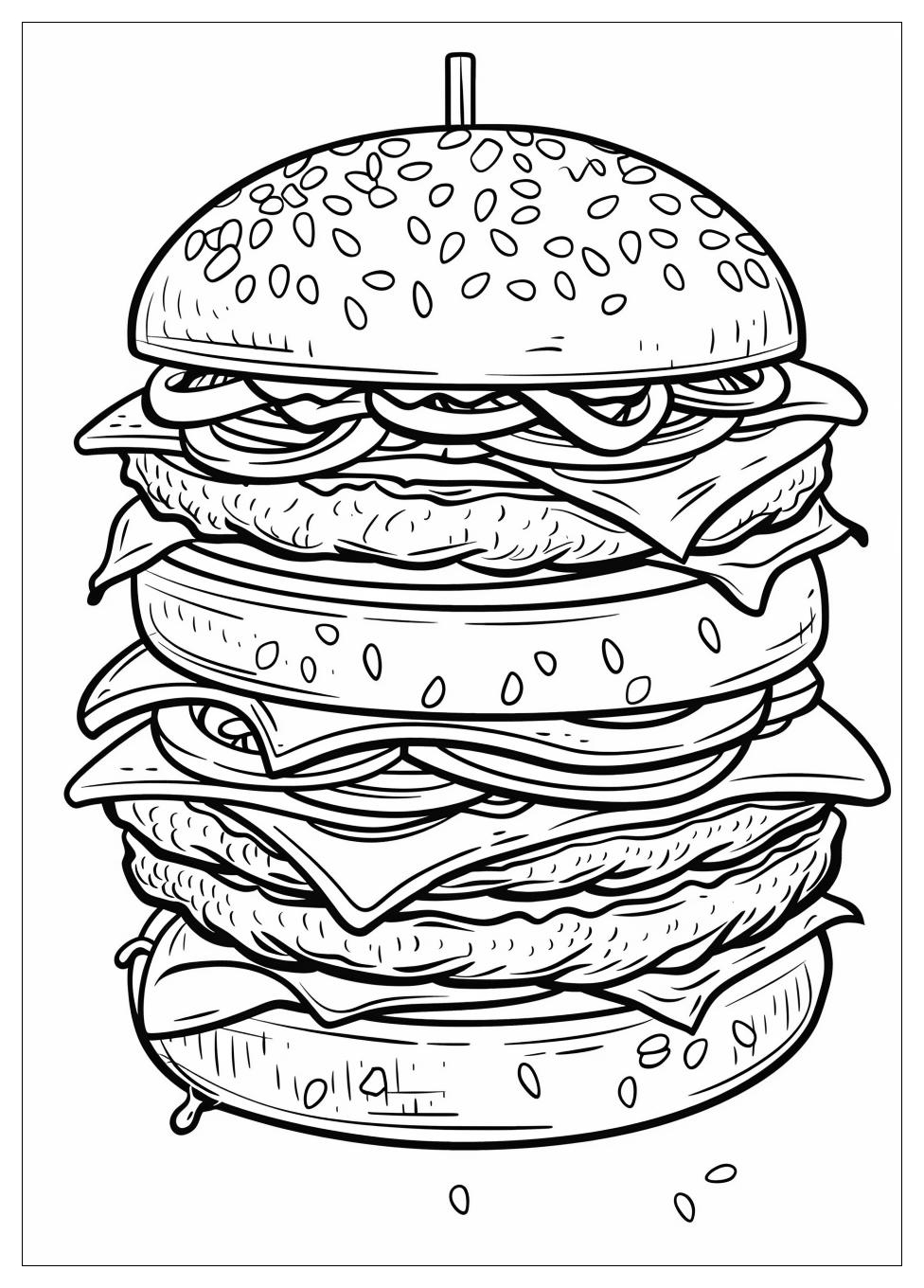 Burger Coloring Pages-11