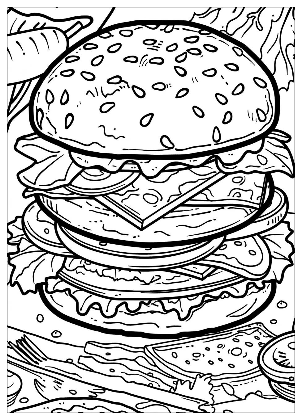 Burger Coloring Pages-5