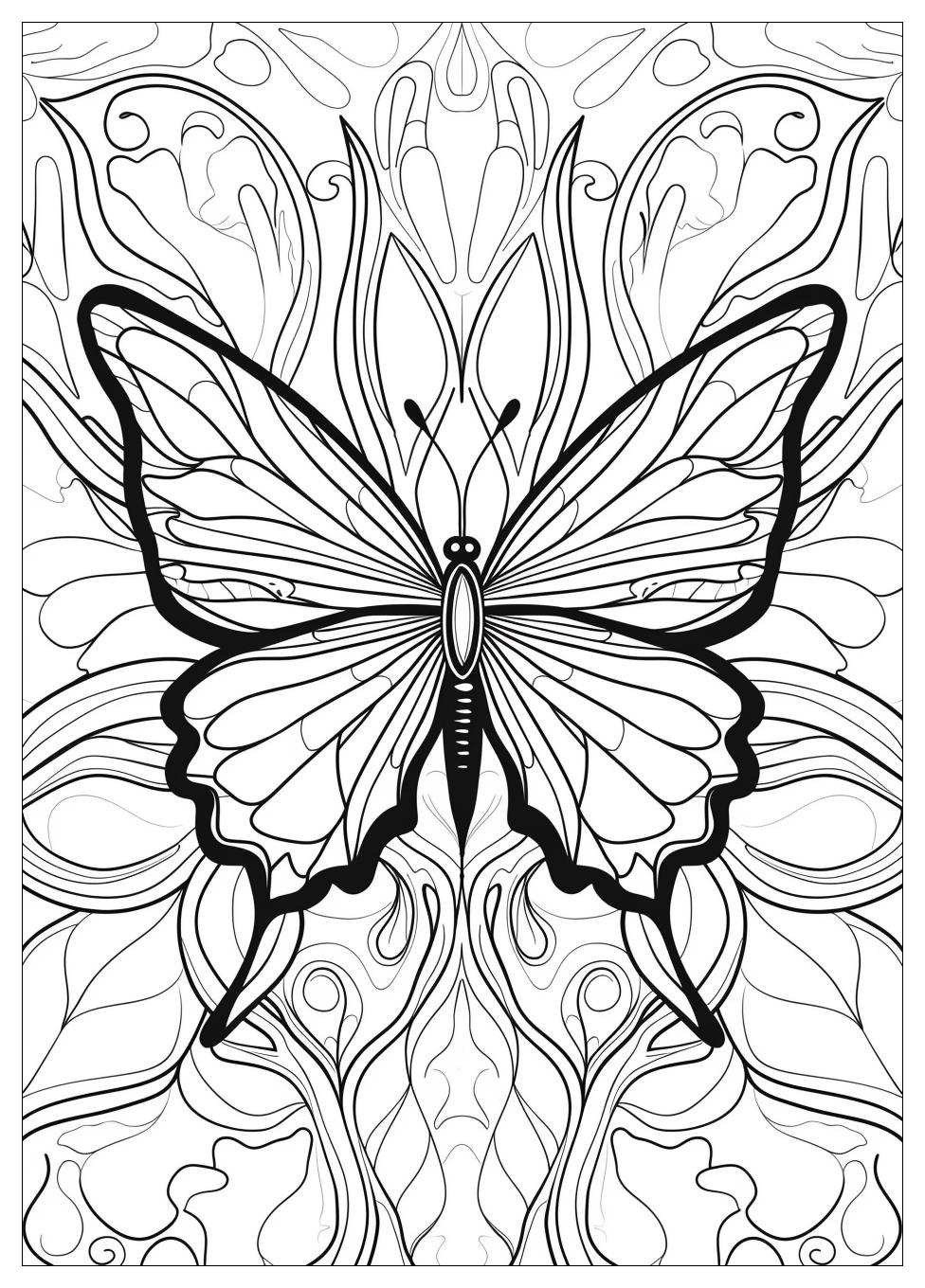 Butterfly Mandala Coloring Pages-8