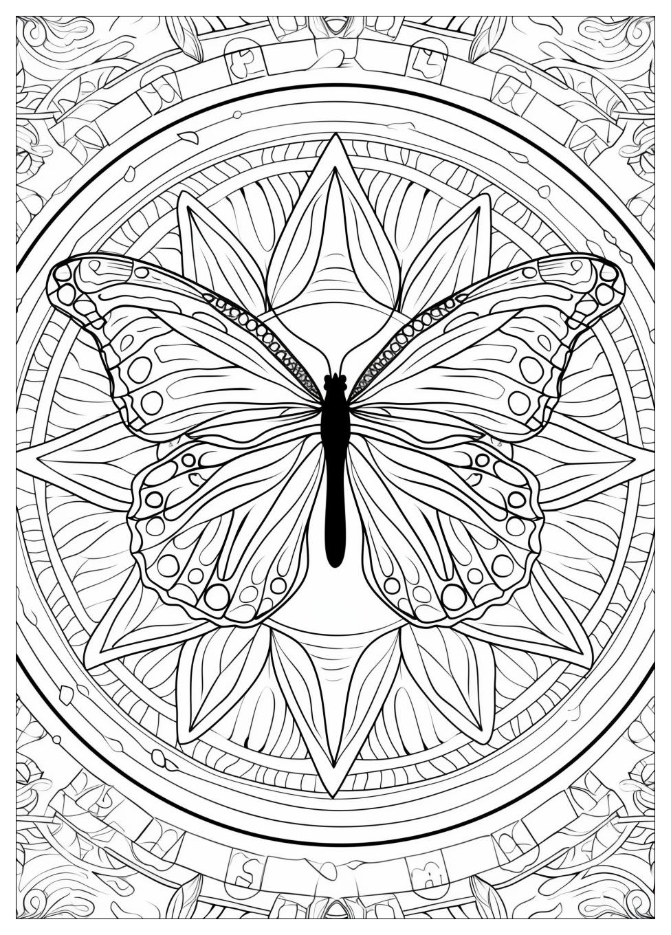 Butterfly Mandala Coloring Pages-9