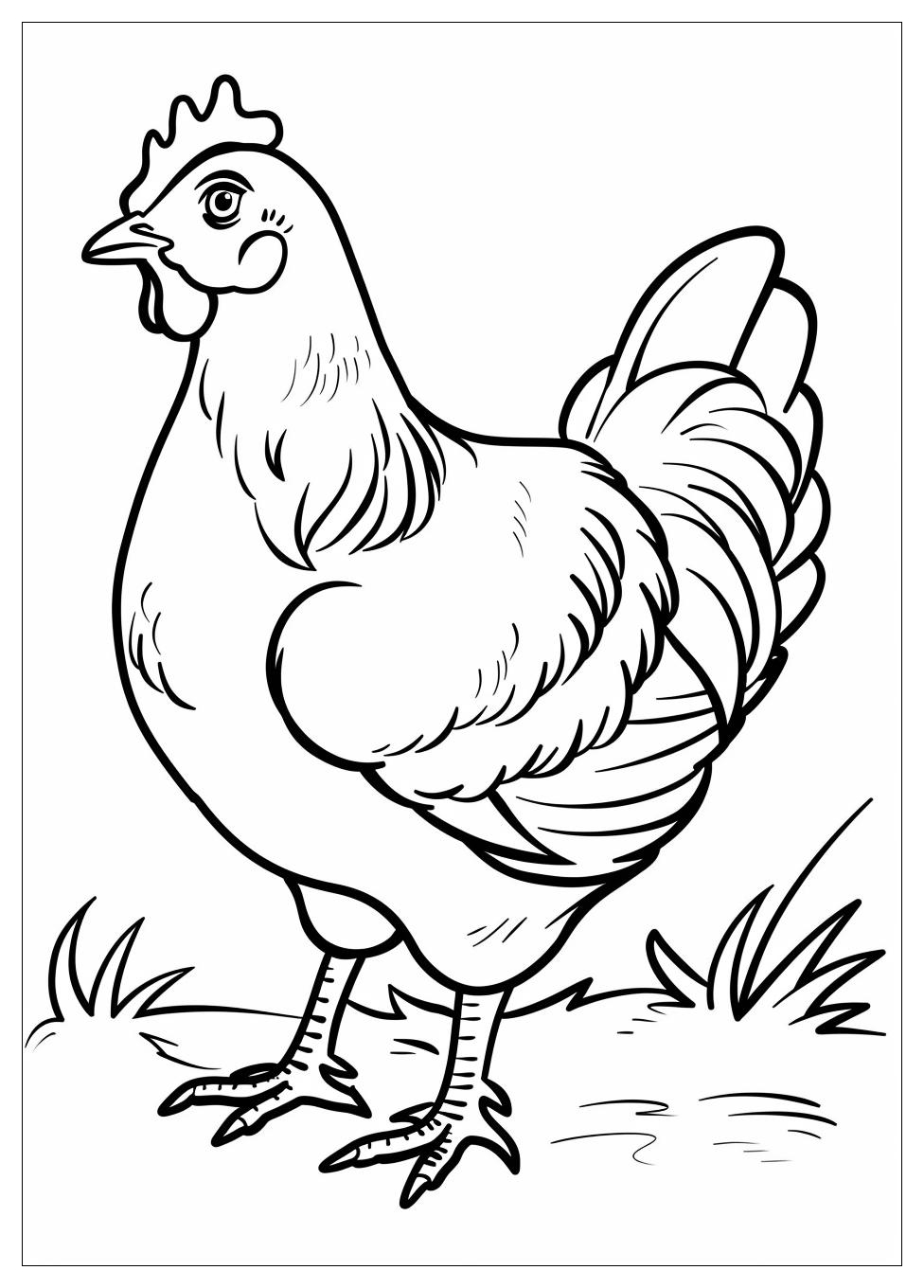 Chicken Coloring Pages-11