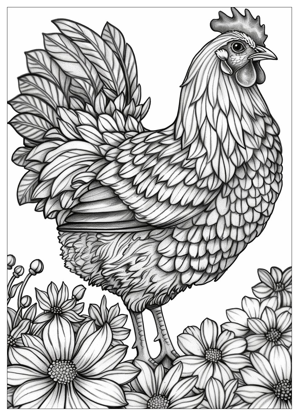 Chicken Coloring Pages-17
