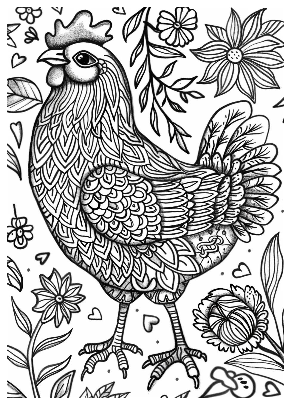 Chicken Coloring Pages-19