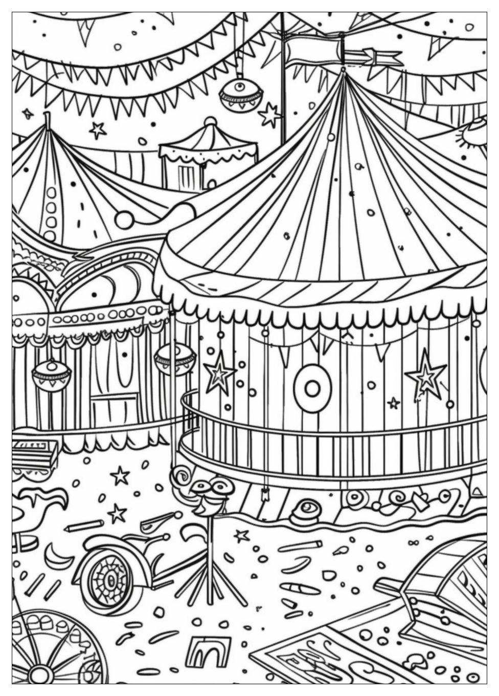 Circus Carnival Coloring Pages-2