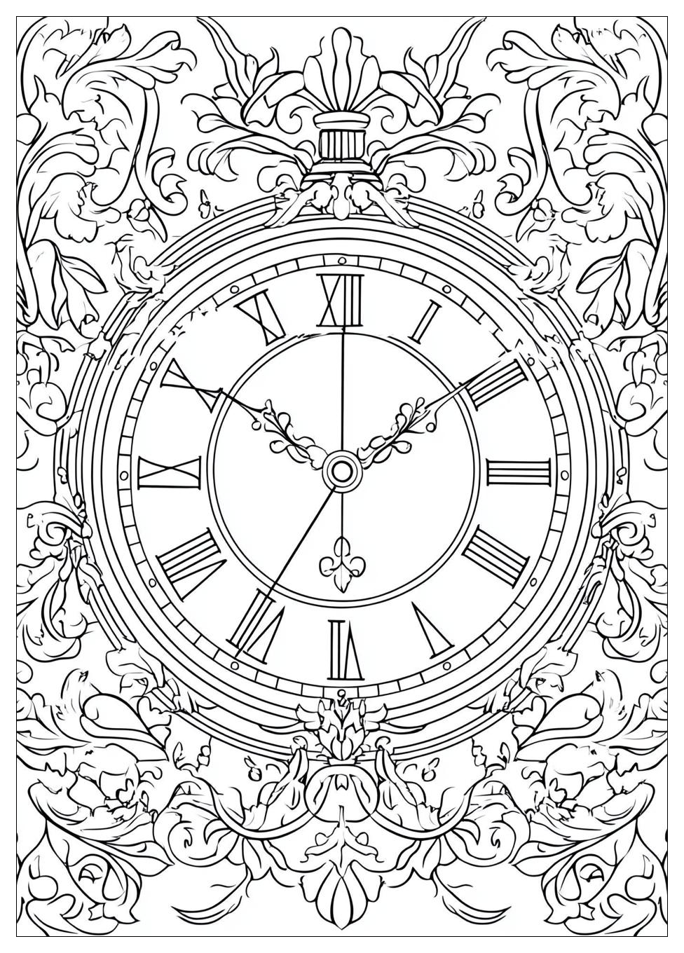Clock Coloring Pages-11