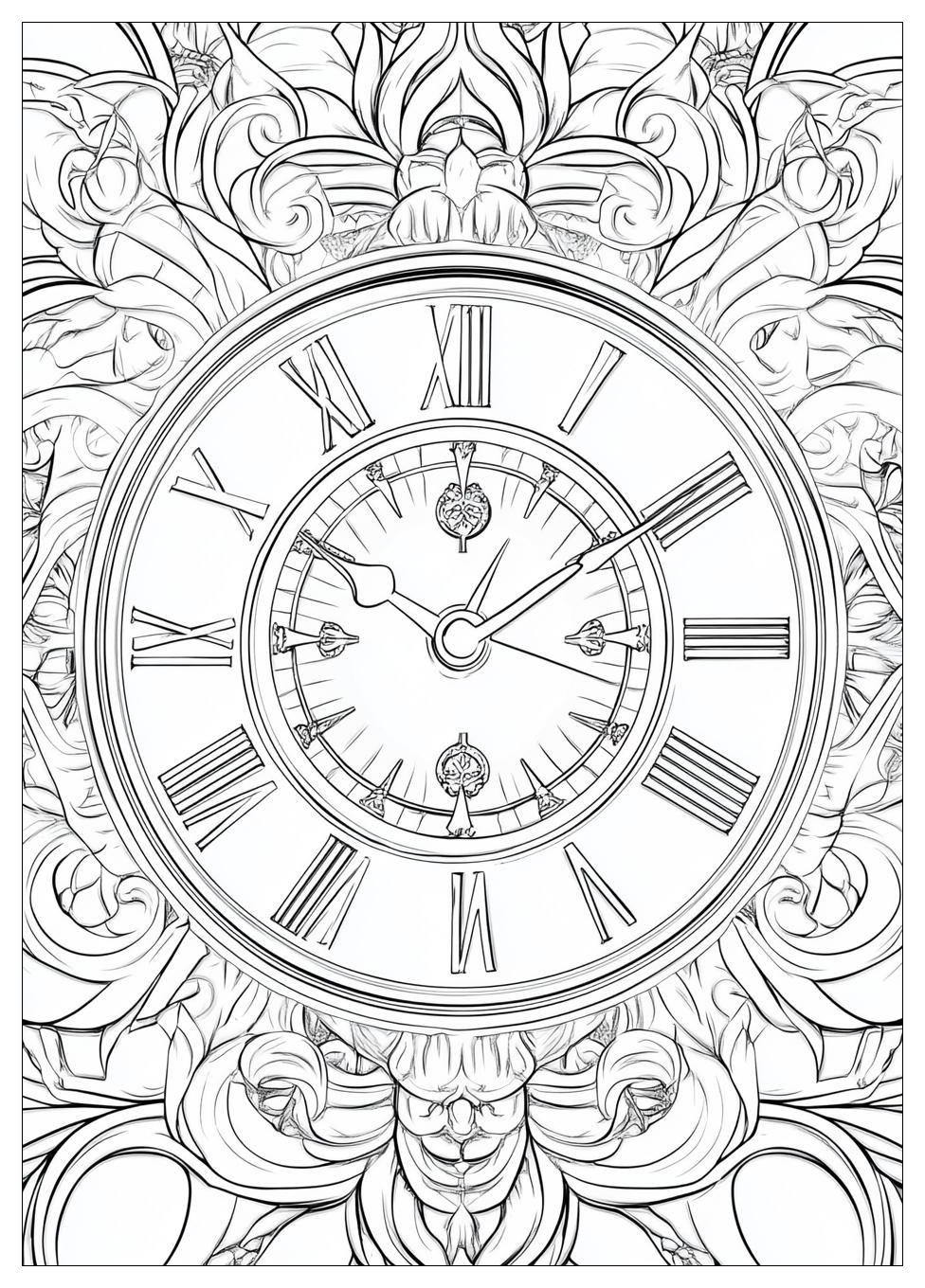 Clock Coloring Pages-17