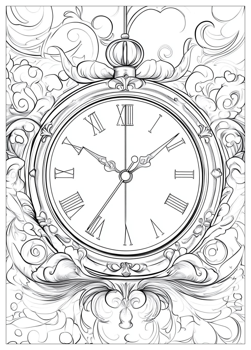 Clock Coloring Pages-19