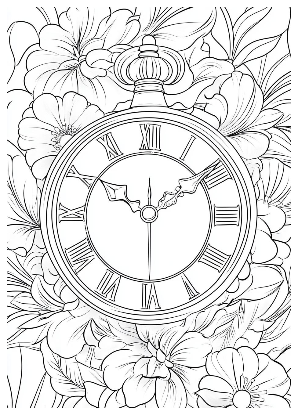 Clock Coloring Pages-7