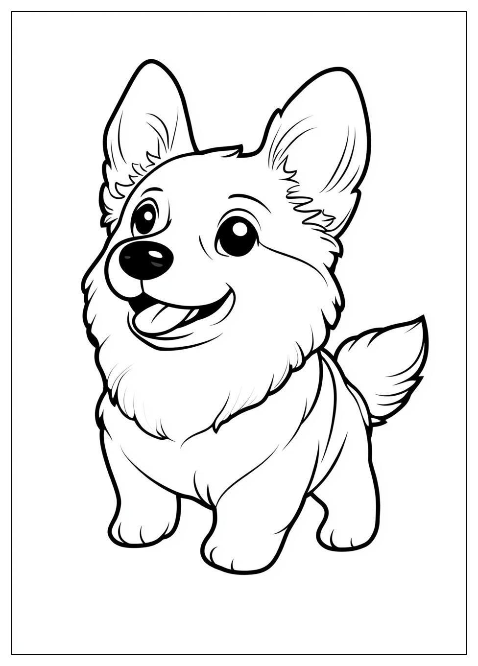 Corgi Coloring Pages-1