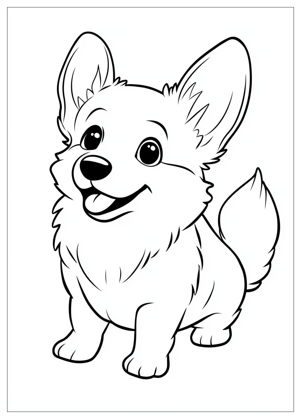 Corgi Coloring Pages-11