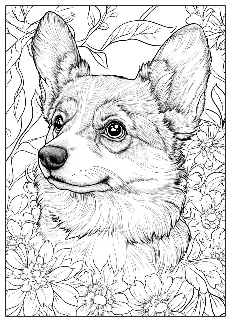 Corgi Coloring Pages-16