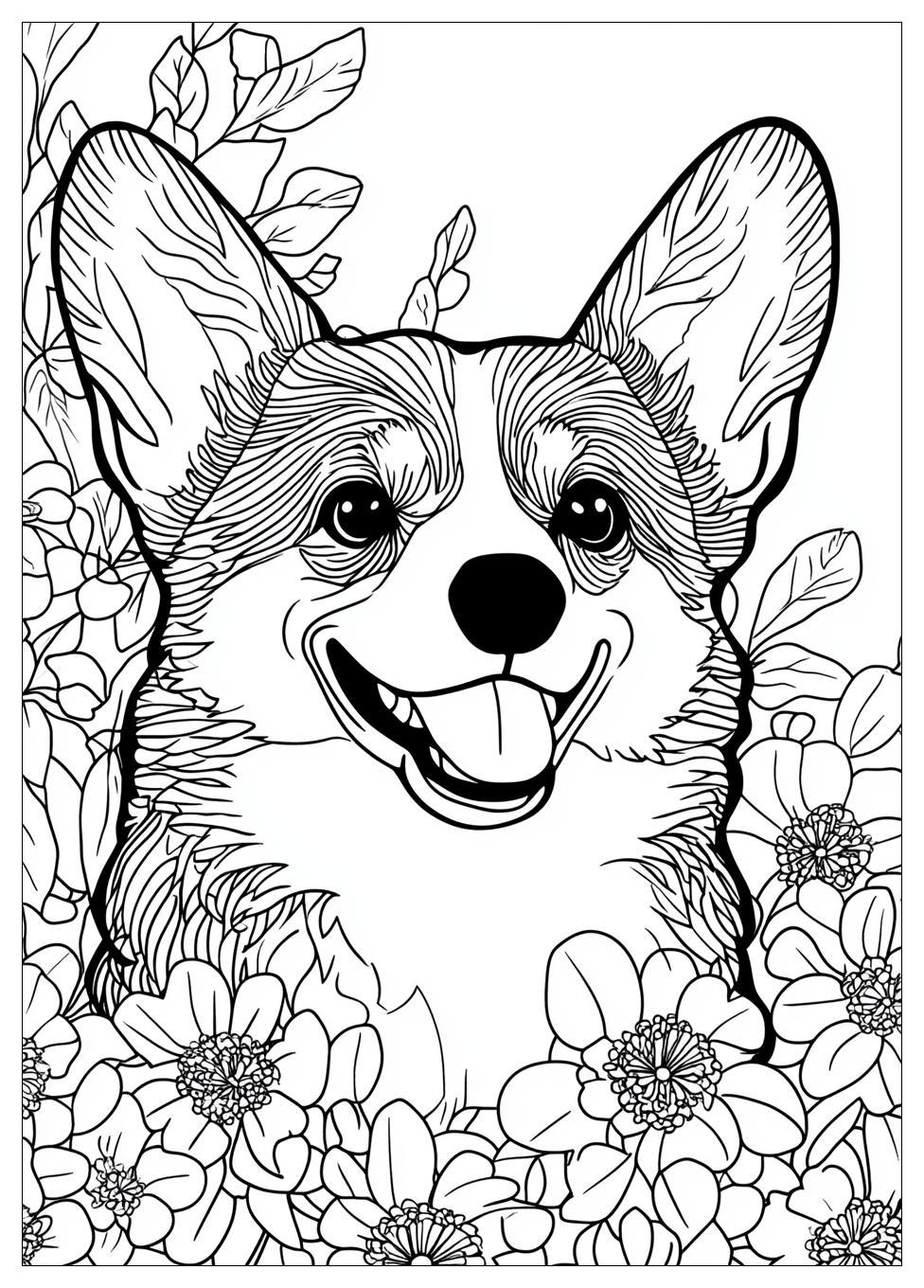 Corgi Coloring Pages-19