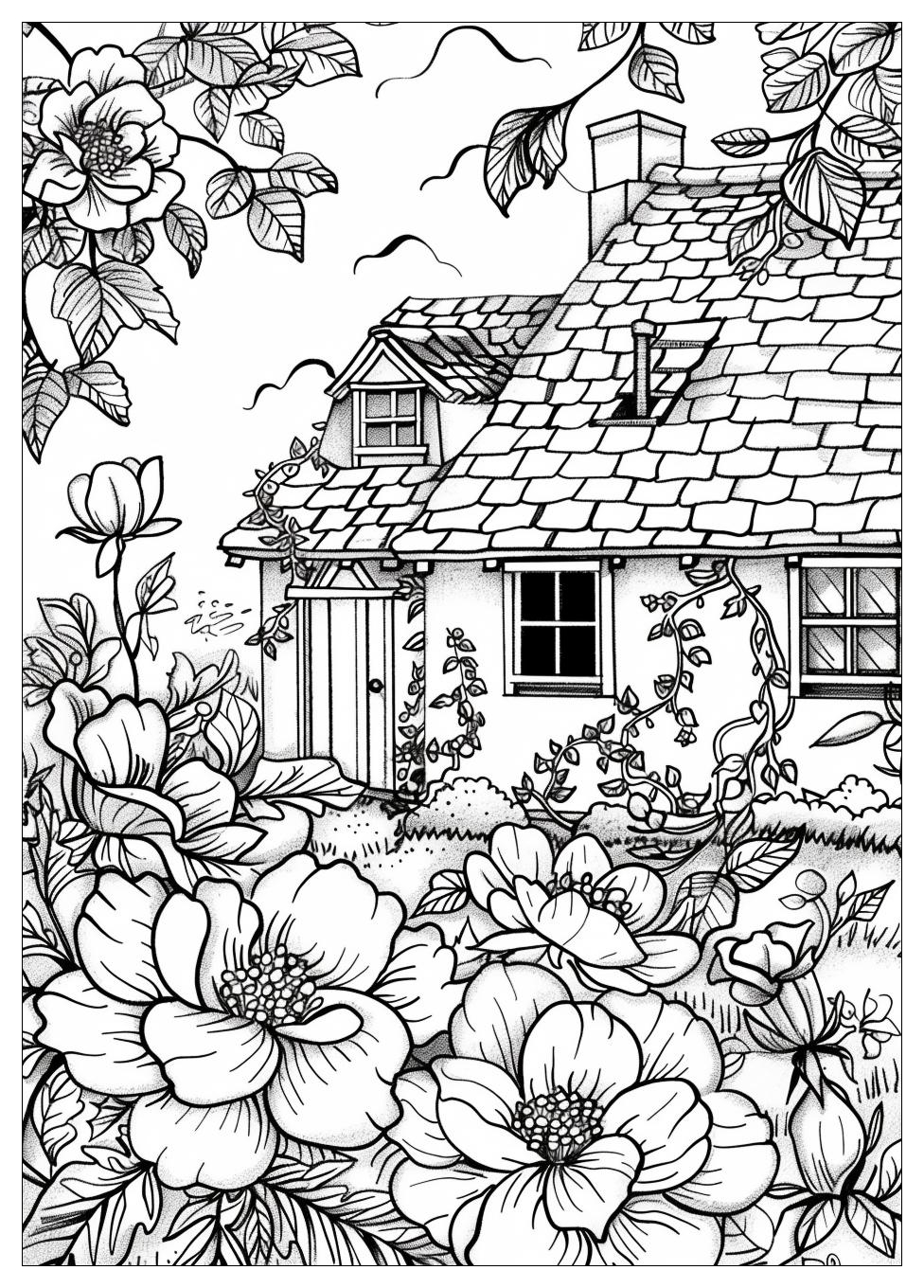 Artistic Cottagecore Coloring Pages Moment Nature
