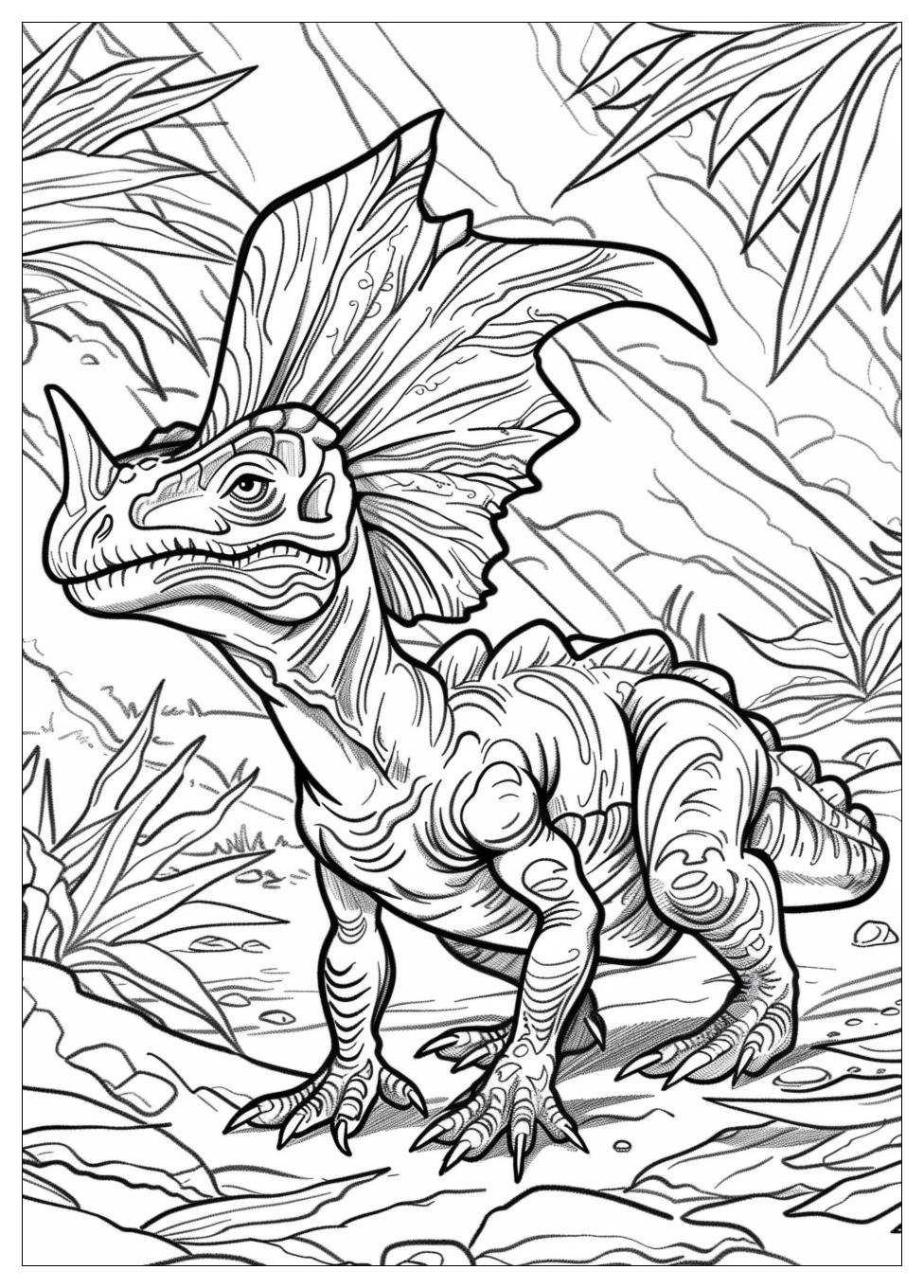 Dilophosaurus Coloring Pages-10