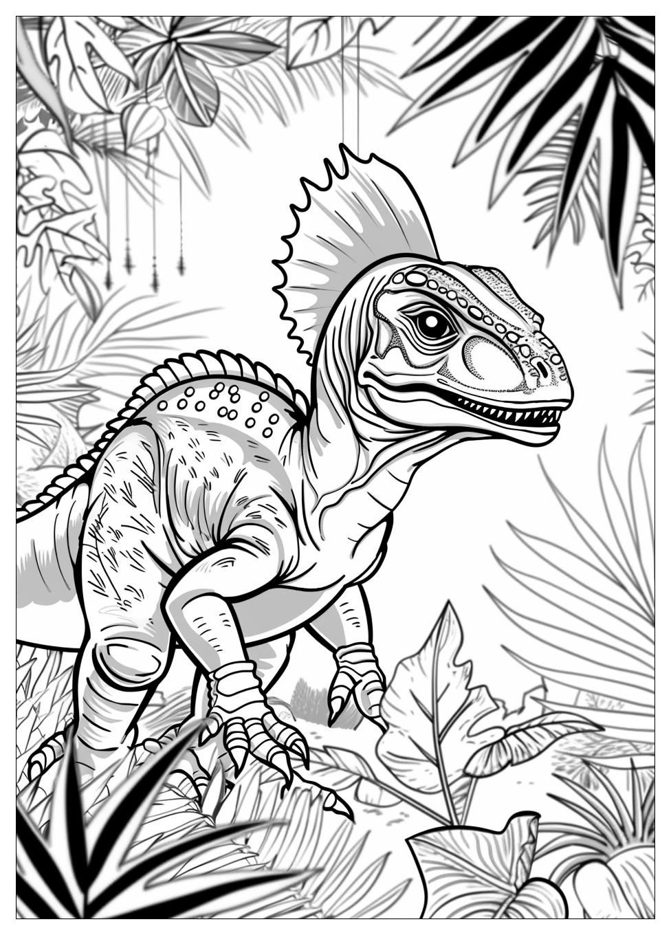 Dilophosaurus Coloring Pages-11
