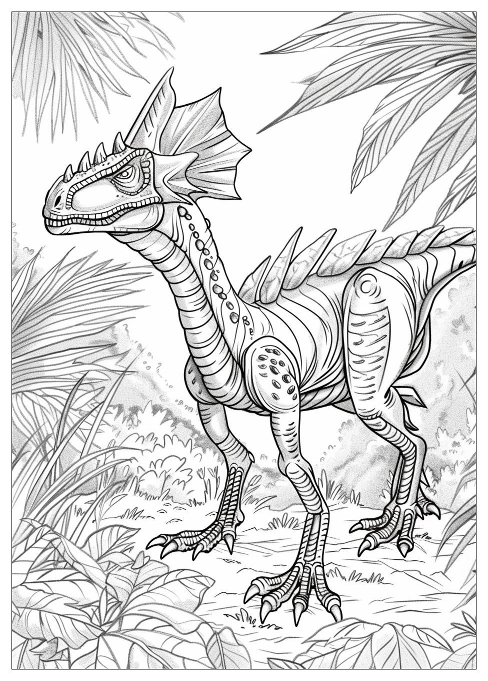 Dilophosaurus Coloring Pages-16
