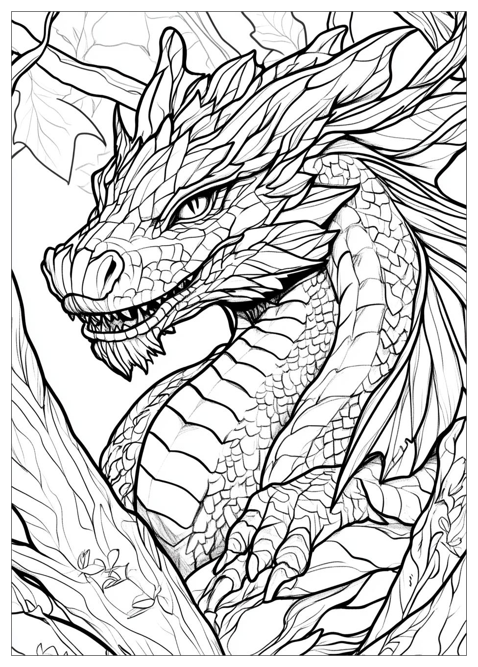 Dragon Realistc Coloring Pages-10
