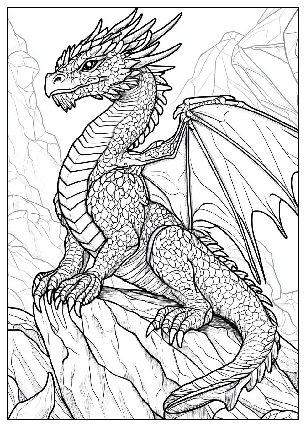Dragon Realistc Coloring Pages-11