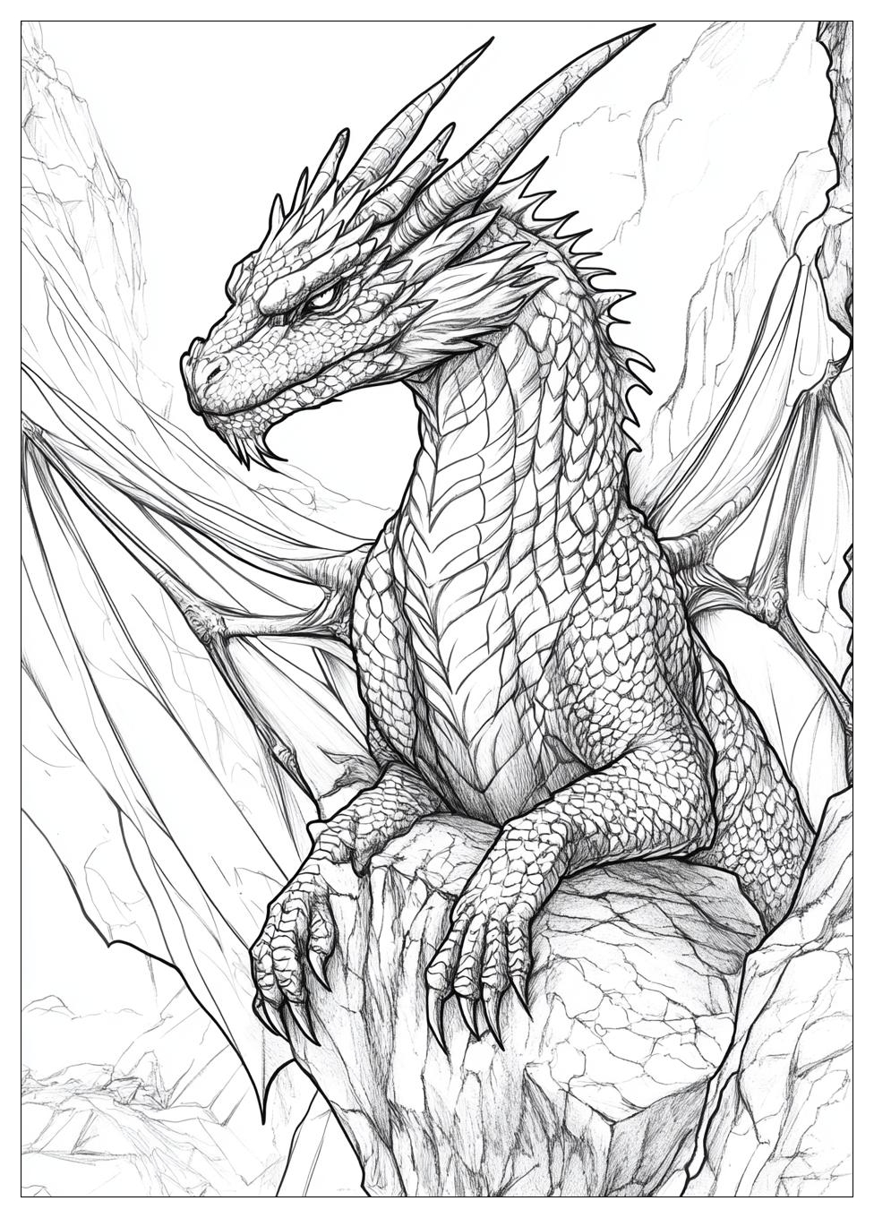 Dragon Realistc Coloring Pages-14