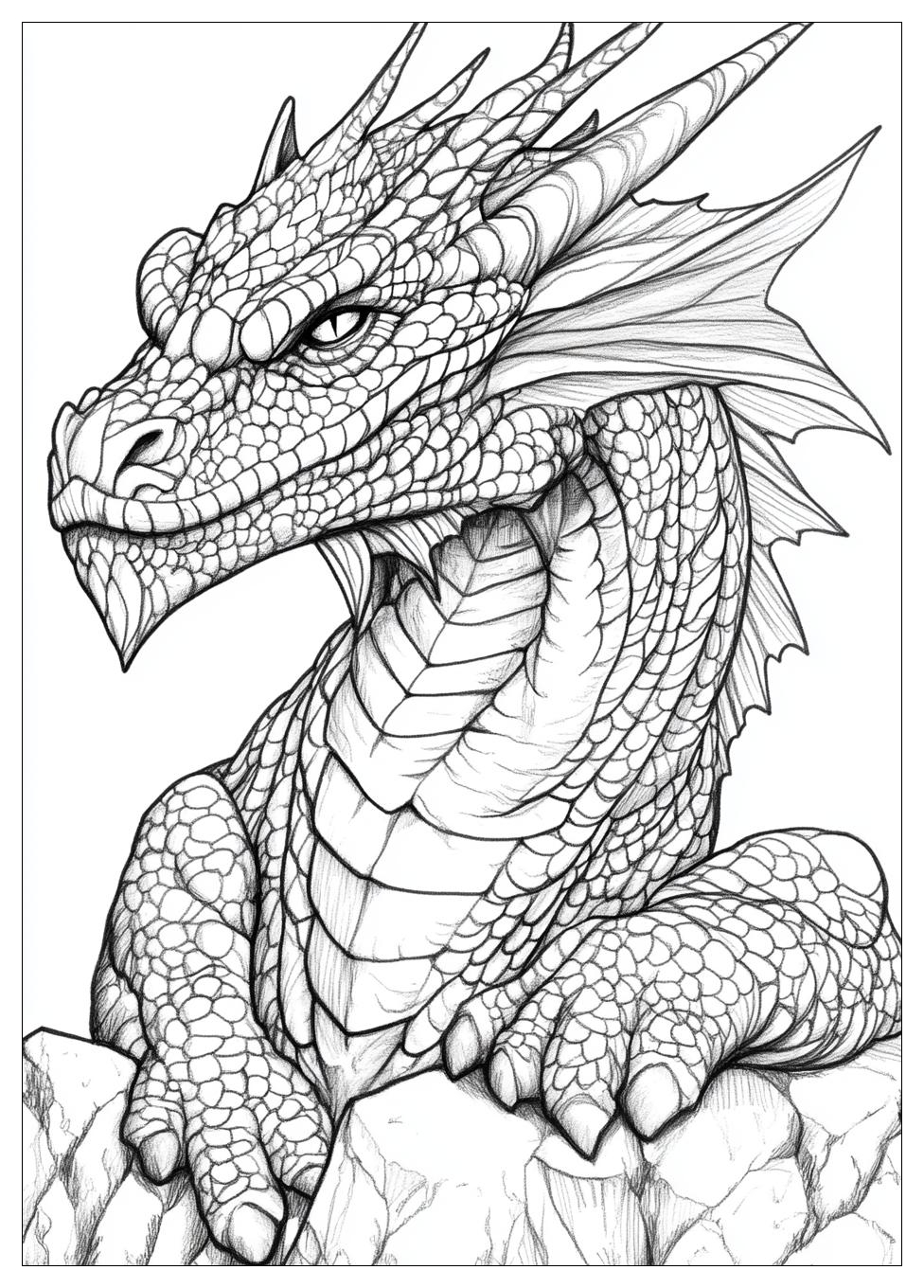 Dragon Realistc Coloring Pages-19